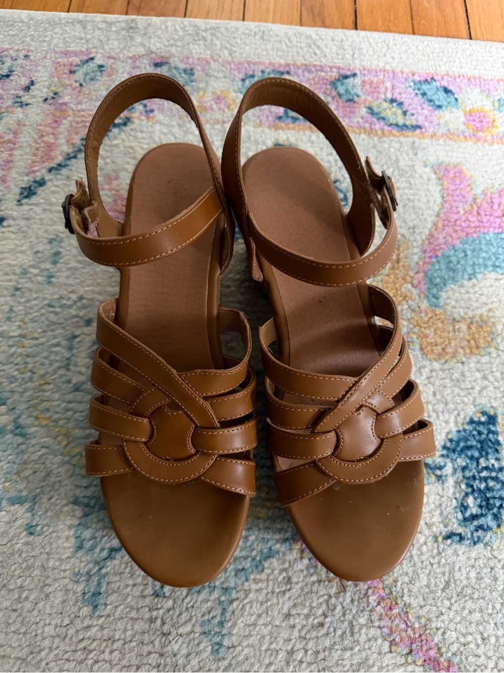 BareTraps Tan Braided Strappy Slingback Heels